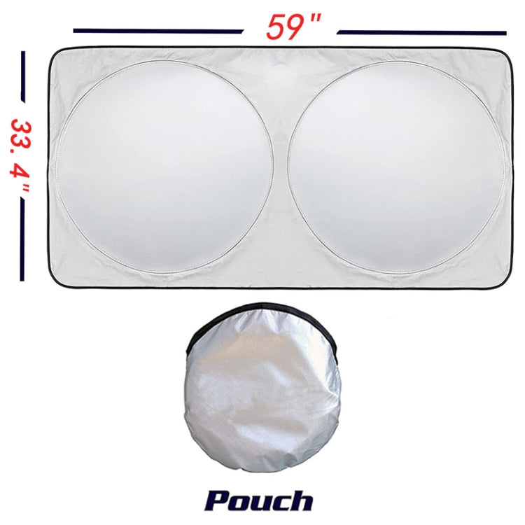 150x85cm Car Double Circle Sun Visor Heat Insulation Sun Protection Sun Block