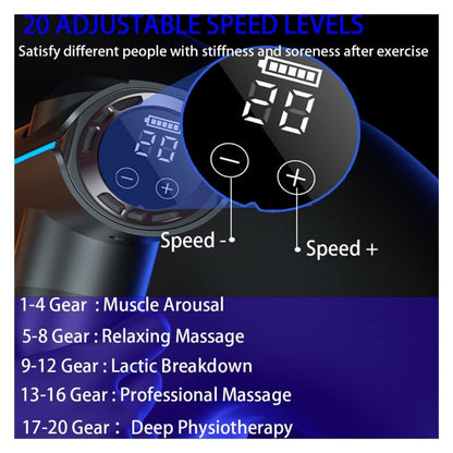 20 speed Touch Control Fascia Massager with 6 Massage Heads CN Plug Silver