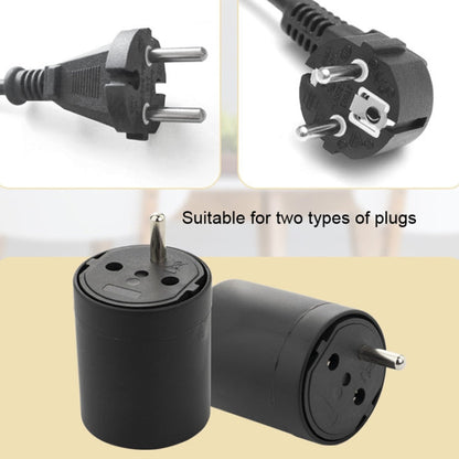 EU to Switzerland Convertible Plug With Ground Wire Travel Adaptor Black