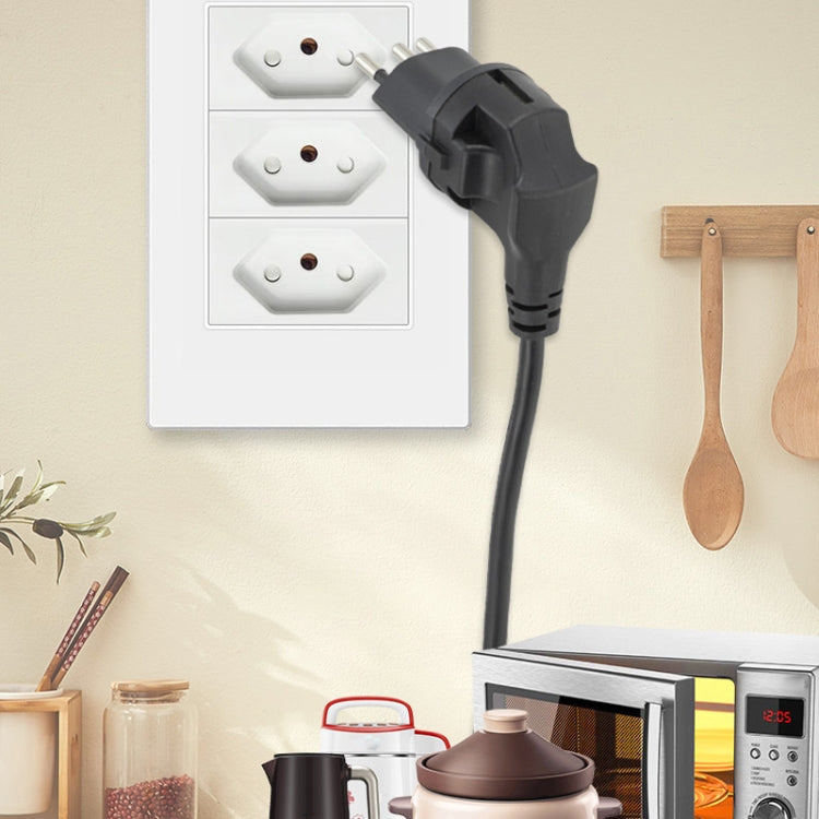 EU to Switzerland Convertible Plug With Ground Wire Travel Adaptor Black