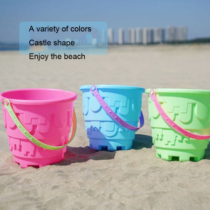 13pcs Set Children Beach Toys Set Large Sand Shovel Bucket Sand Digging Tools Hourglass Color Yellow Square Castle