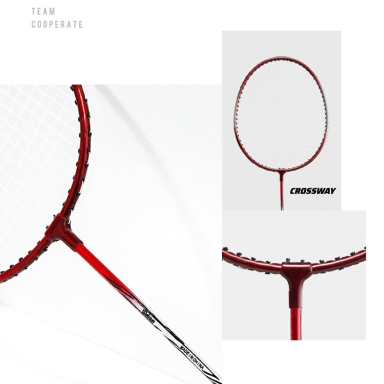 CROSSWAY 2pcs set Adult Beginner Badminton Racket Sporting Goods Color AS01Black Red Upgrade