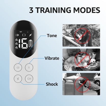 Smart Waterproof Collar For Pets Remote Control Dog Training Device Size For One Dog White