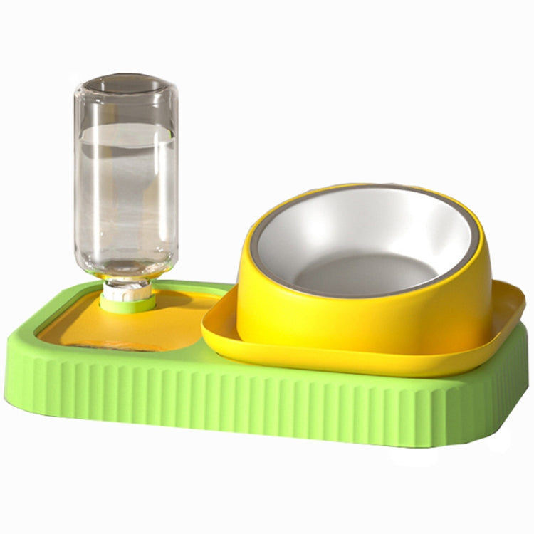 Pet Supplies Cat Food Bowl Complete Set Of Bowls For Cat Eating Yellow And Green