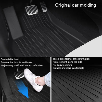 3pcs Set For Tesla Model Y TPE Injection Car Foot Mats Interior Accessories