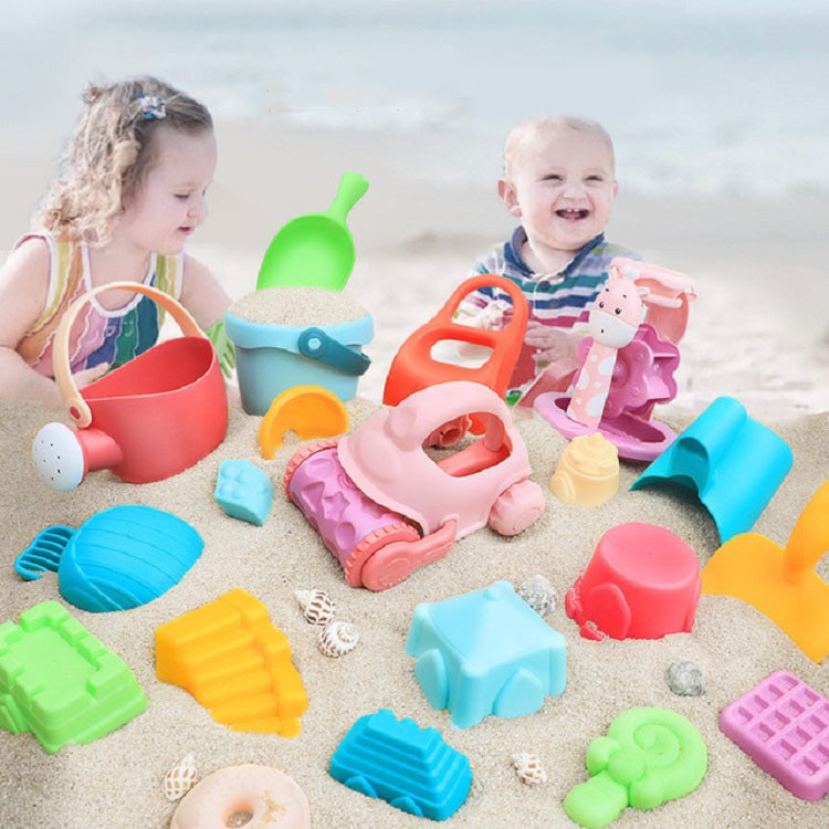 Children Soft Beach Toys Set Playing with Water Toys Style 17 PCS Color Random Delivery