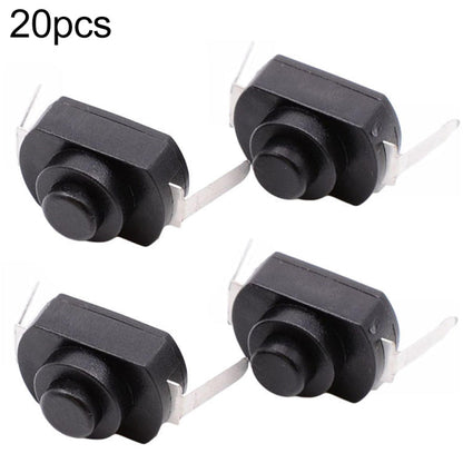 20 PCS YT 1208 YD LED Flashlight Button Switch Style Bent Feet Black