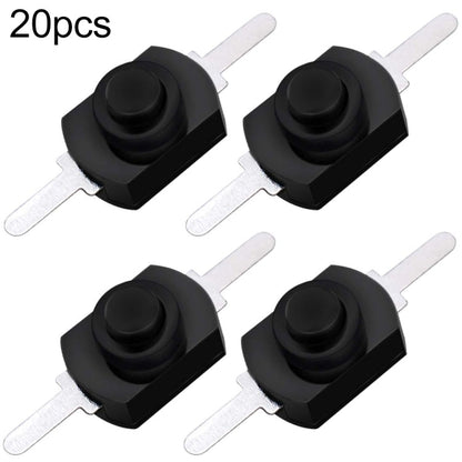 20 PCS YT 1208 YD LED Flashlight Button Switch Style Straight Feet Black