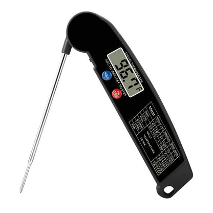 TS BY52 B Kitchen Food Cooking BBQ Foldable Waterproof Probe Thermometer Black