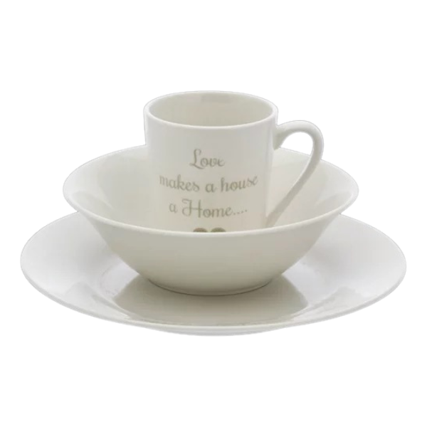 Dinnerware Set 12 Piece Love Quote Design Dinnerware Set