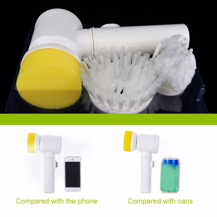 5 in 1 Multifunctional Electric Household Magic Brush ABS Nylon Kitchen Bathtub Cleaning Window Brush Cleaner White