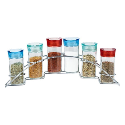 Spice Holder Organiser Set of 7 Spice Containers and Spice Rack for Kitchen Organizer