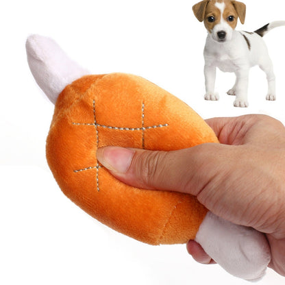 2pcs Bone Chicken Drumstick Plush Toys Sounding Pet Toys 20cm