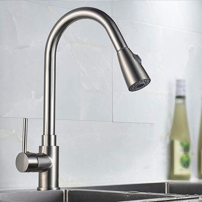 Pull Out Kitchen Sink Faucet with Retractable Sprayer