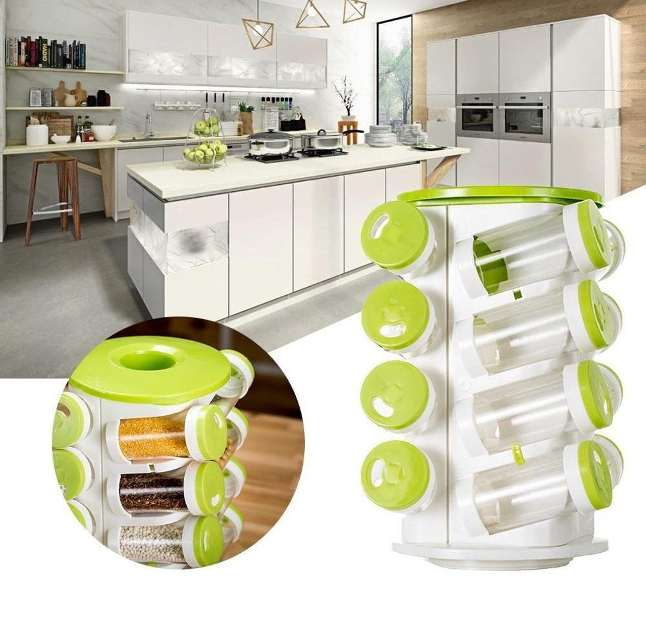 16 in 1 Spice Rack With Cutlery Holder