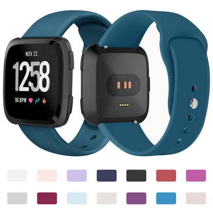 For Fitbit Versa 2 Fitbit Versa Fitbit Versa Lite Solid Color Silicone Watch Band Size L Baby Blue