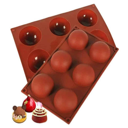 Killer Deals Non Stick 6 Round Shaped Cake Dessert Silicone Baking Mould