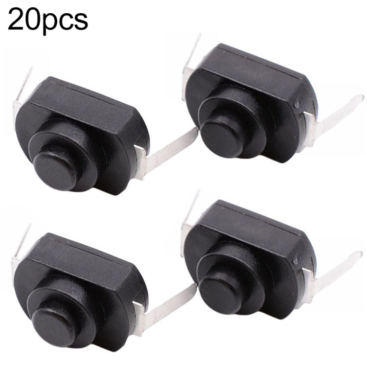 20 PCS YT 1208 YD LED Flashlight Button Switch Style Bent Feet Black