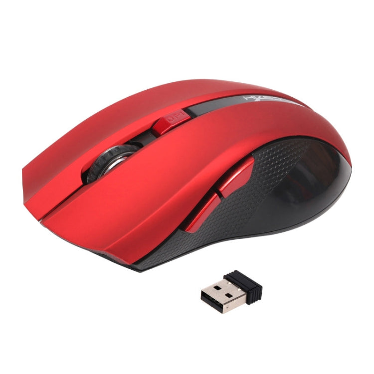 HXSJ X50 2 4G 6 Keys 1600DPI Three speed Adjustable Wireless Mouse Red