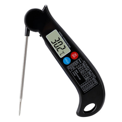 TS BY54 Kitchen Food Cooking BBQ Foldable Waterproof Probe Thermometer Black