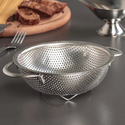 Stainless Steel Colander Kitchen Colander Stainless Steel Strainer Drainer Basket with 2 Handles 22cm