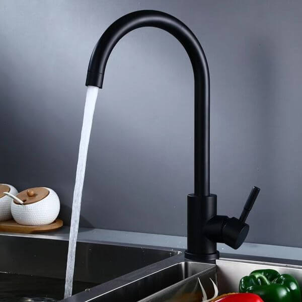 Black Round Kitchen Sink Faucet