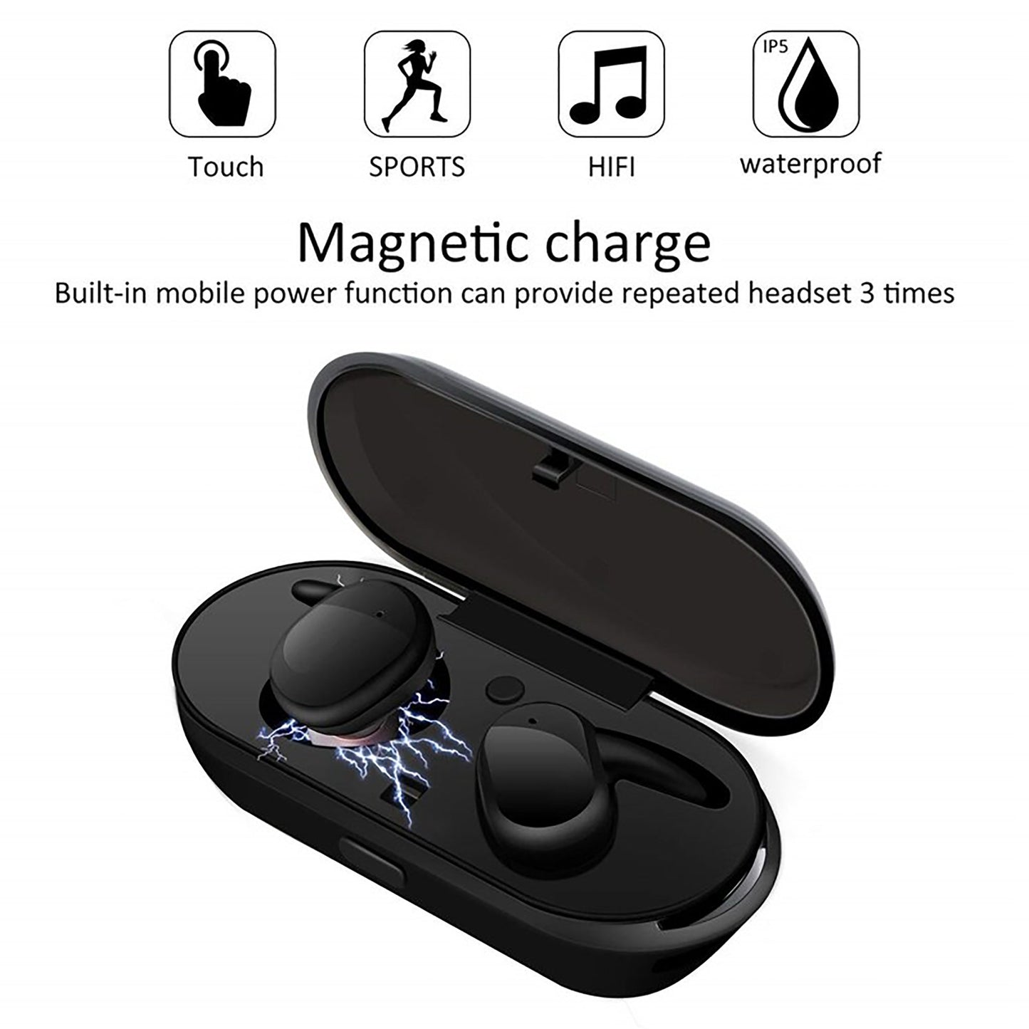 Hands Free Wireless Bluetooth 5 0 TWS4 Sport Headphones