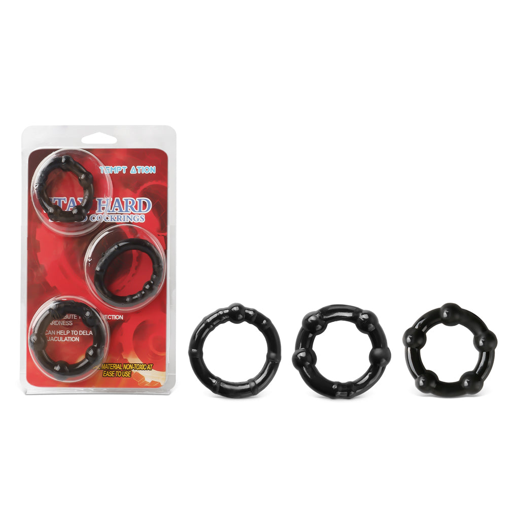 Black Triple Cock Ring Kit