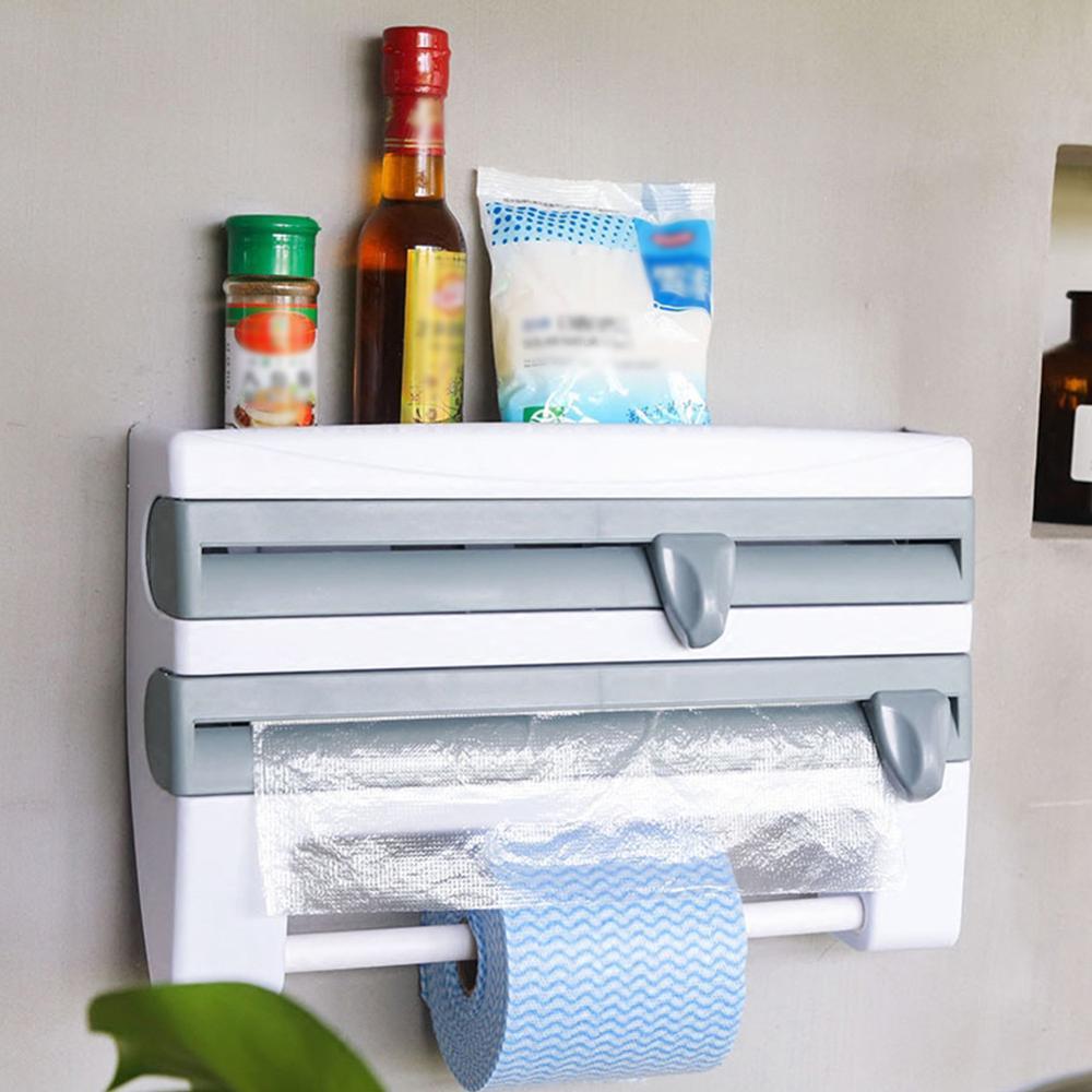 4 In 1 Wall Mounted Paper Towel Foil Wrap Dispenser