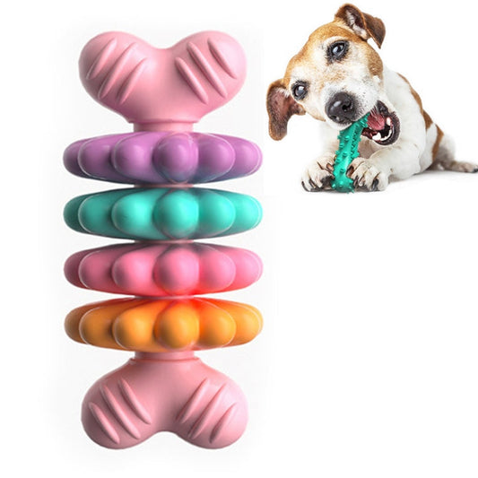 BG5051 Pet Chew Toys Bone Shape Dog Teething Sticky Style 4 Petals Pink