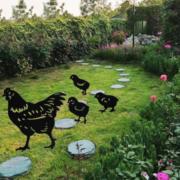 Garden Decor set of 4 Chickens