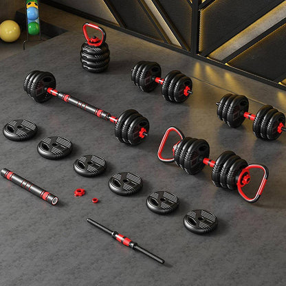 20kg 6 in 1 Adjustable Fitness Dumbbell Barbell Kettlebell Gym Set