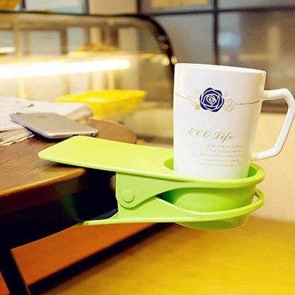 Desk Side Table Clip Cup Holder