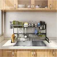 Kitchen Over The Sink Dish Drying Rack 85cm