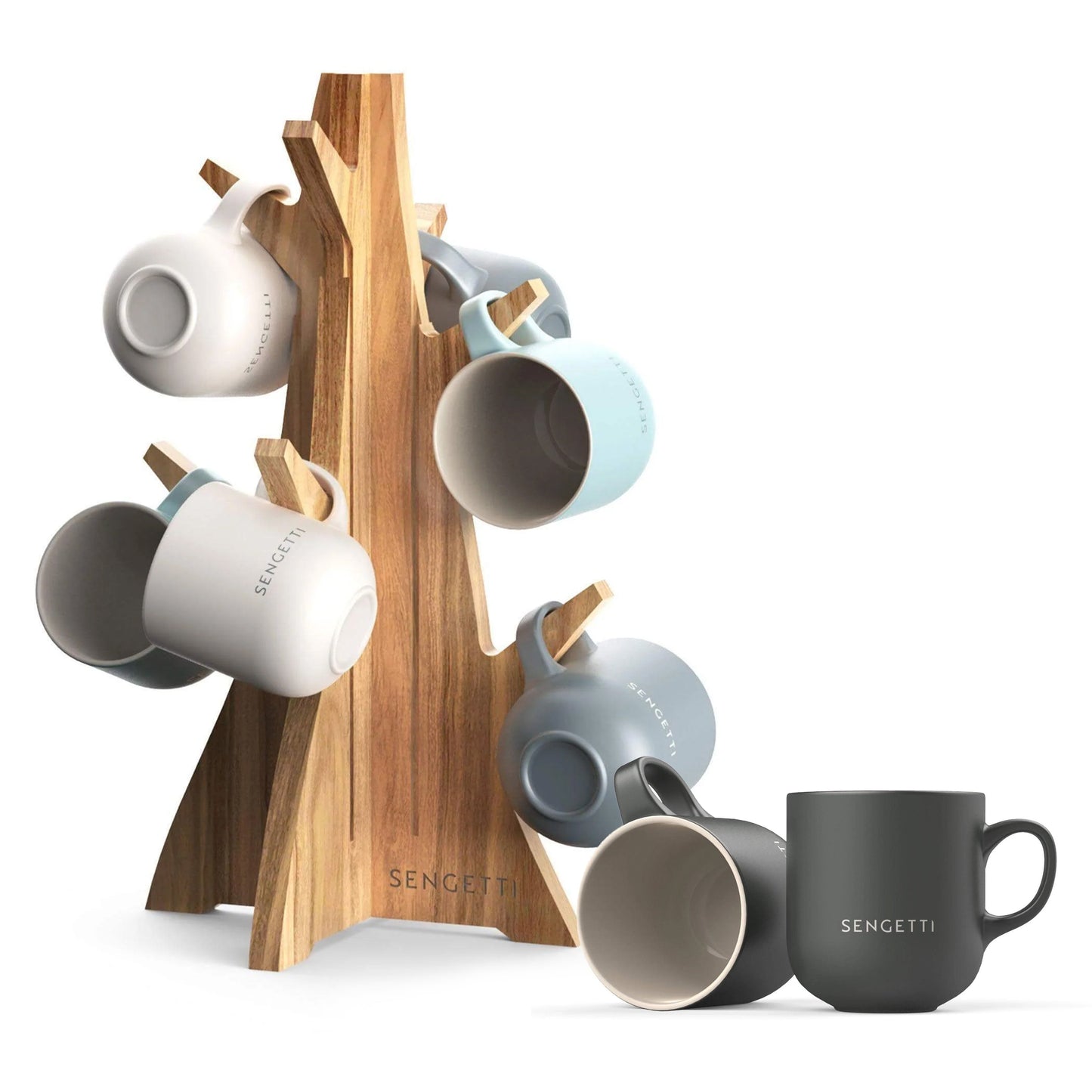 Mug Coffee Pod Tree with 4 sets of The Perfect Mug gift set