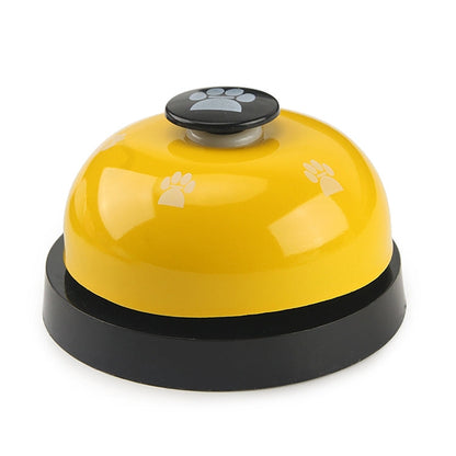 Pet Toy Training Called Dinner Small Bell Footprint Ring Dog Toys Yellow