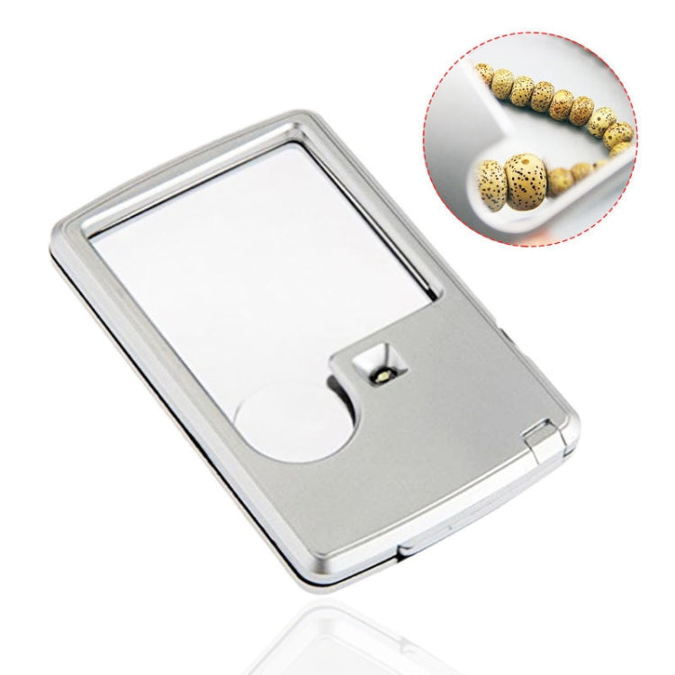 2pcs 3 6 Times Card Type Portable Magnifying Glass Rectangular LED Light